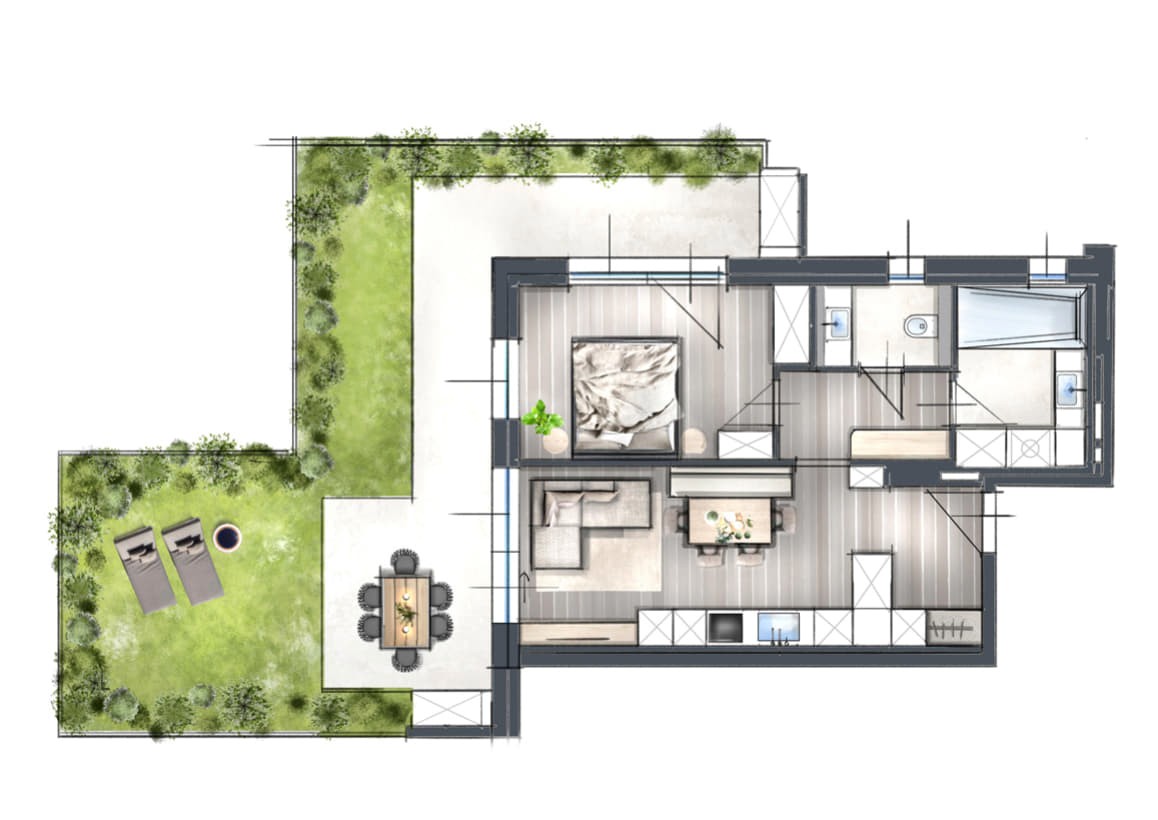 Wintersteller Swietelsky Developments Grundriss Neubauwohnung HAT1