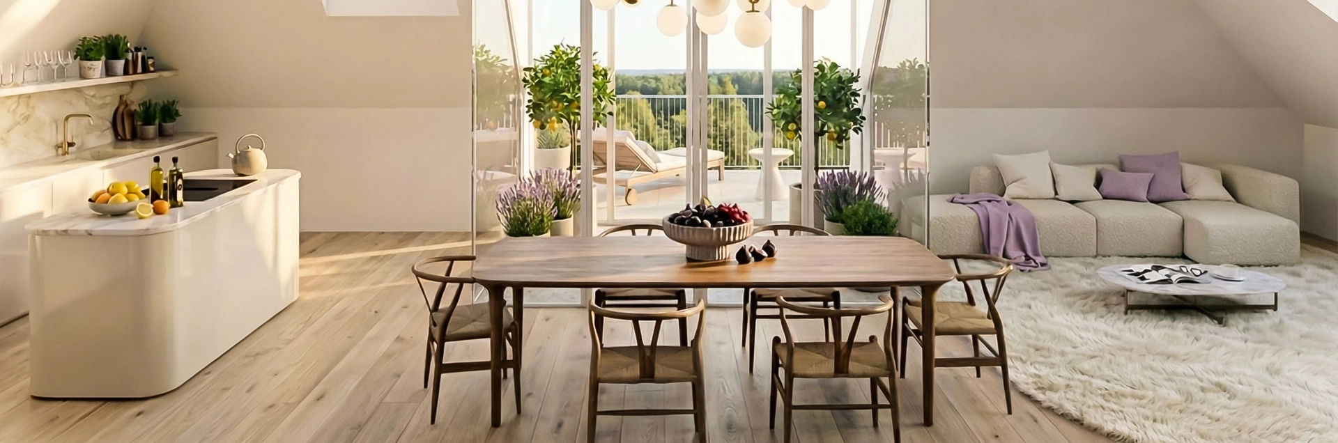 Ess-und Wohnbereich am Freinberg in Linz entwickelt von Swietelsky Developments