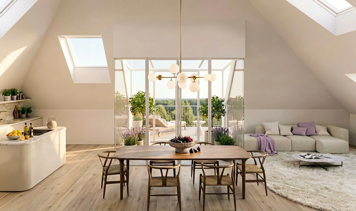 Aussicht Freinberg Villen in Linz