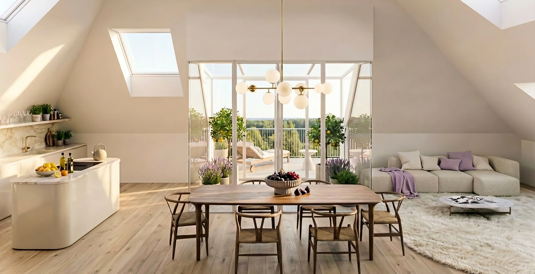 Aussicht Freinberg Villen in Linz